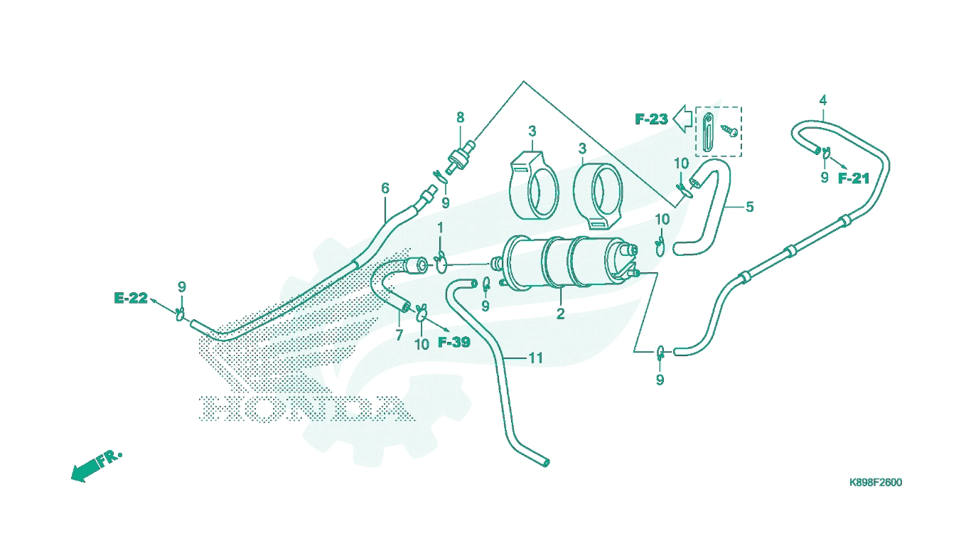 BỘ PHỤ TÙNG F - 26 CATALOGUE BẦU LỌC HƠI XĂNG (CANISTER) HONDA WAVE 110 K89 (2017)