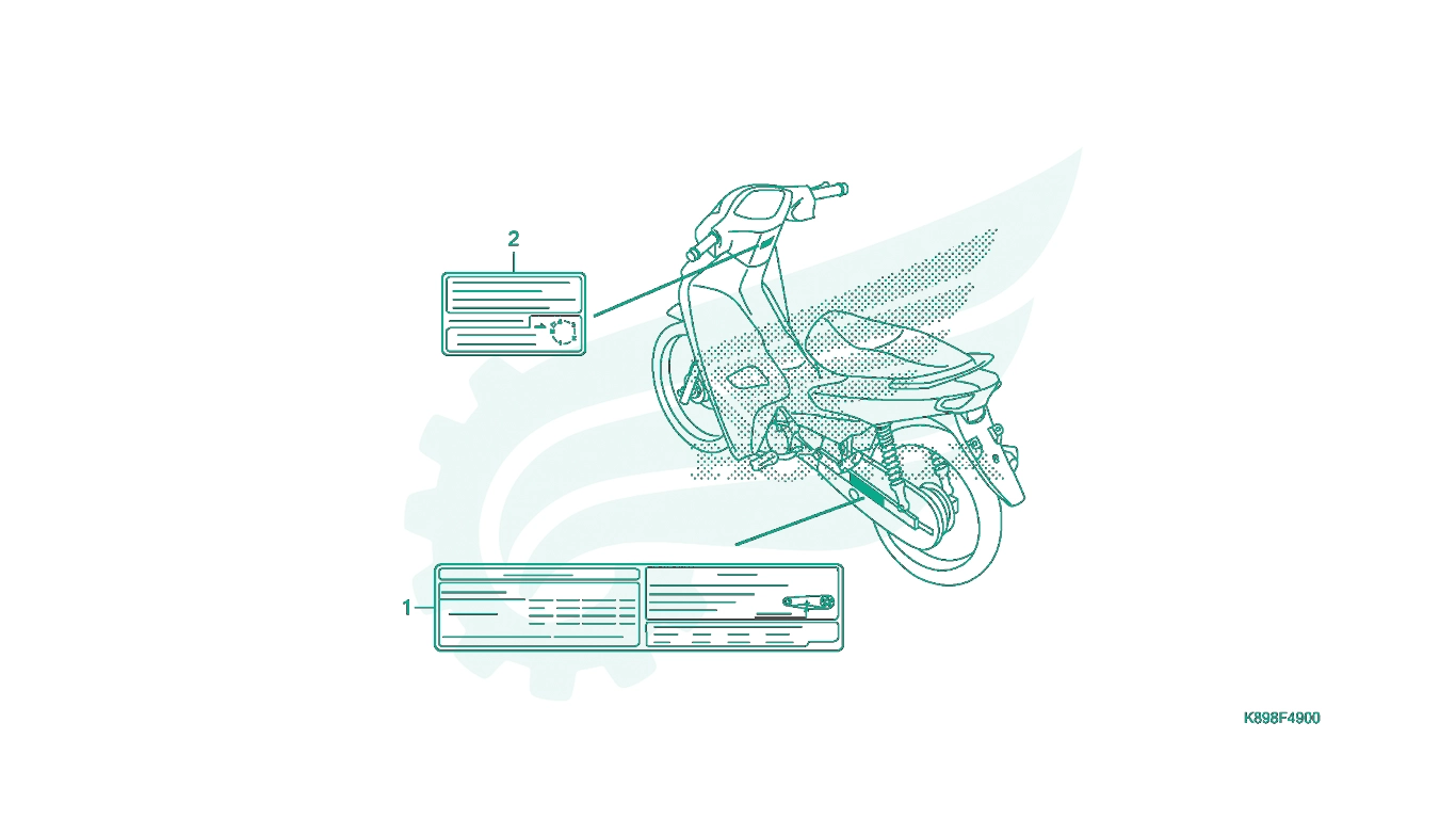 BỘ PHỤ TÙNG F - 49 CATALOGUE TEM CẢNH BÁO HONDA WAVE 110 K89 (2017)