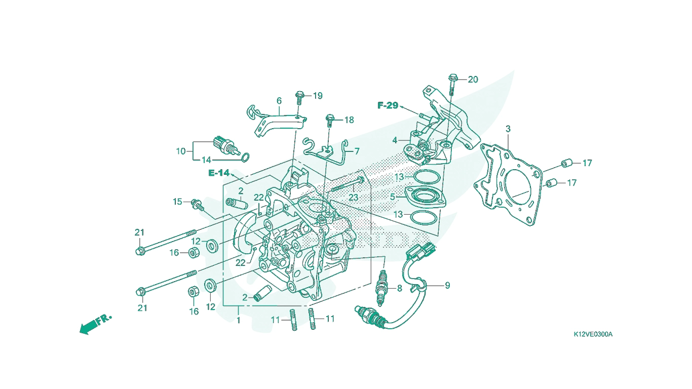 BỘ PHỤ TÙNG E - 2 CATALOGUE ỐP ĐẦU QUY LÁT HONDA LEAD 125 K12 (2019+)