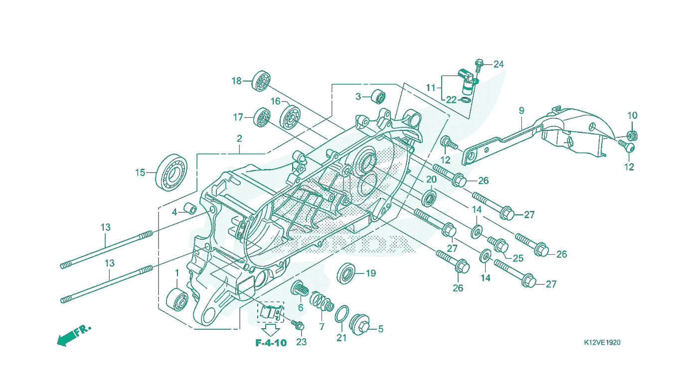 BỘ PHỤ TÙNG E - 19 - 20 CATALOGUE VÁCH MÁY TRÁI HONDA LEAD 125 K12 (2019+)