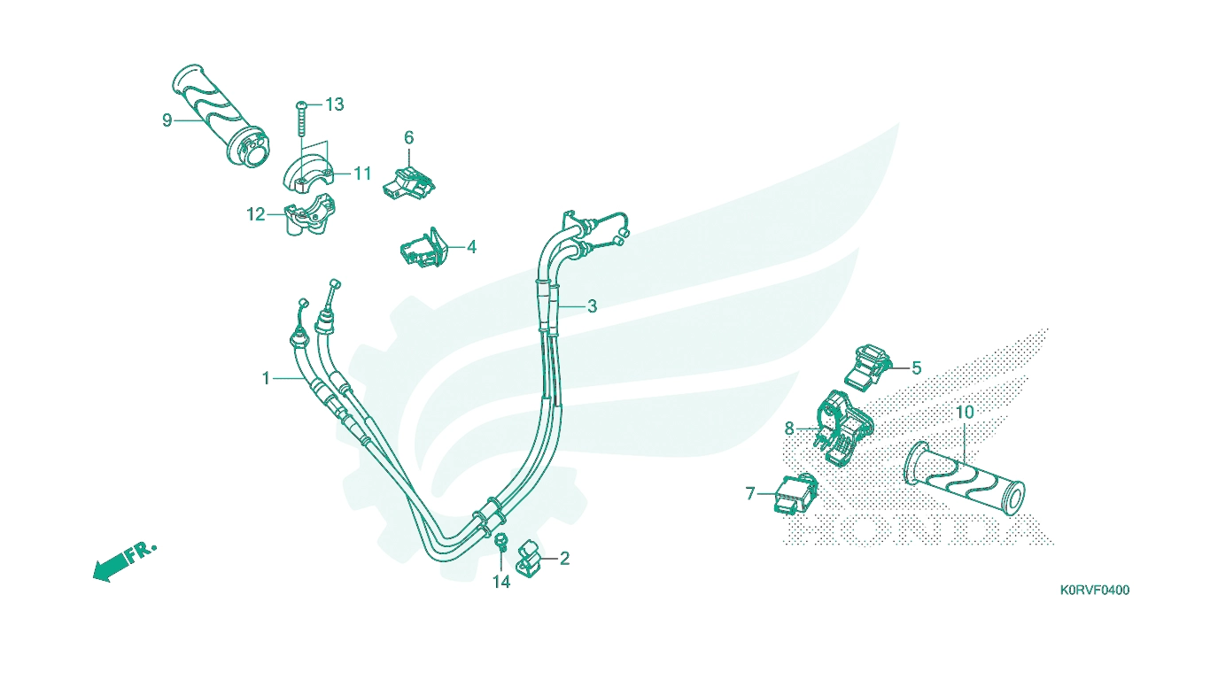 BỘ PHỤ TÙNG F - 4 CATALOGUE CÔNG TẮC / DÂY GA HONDA SH 125 / SH 160 (2023)