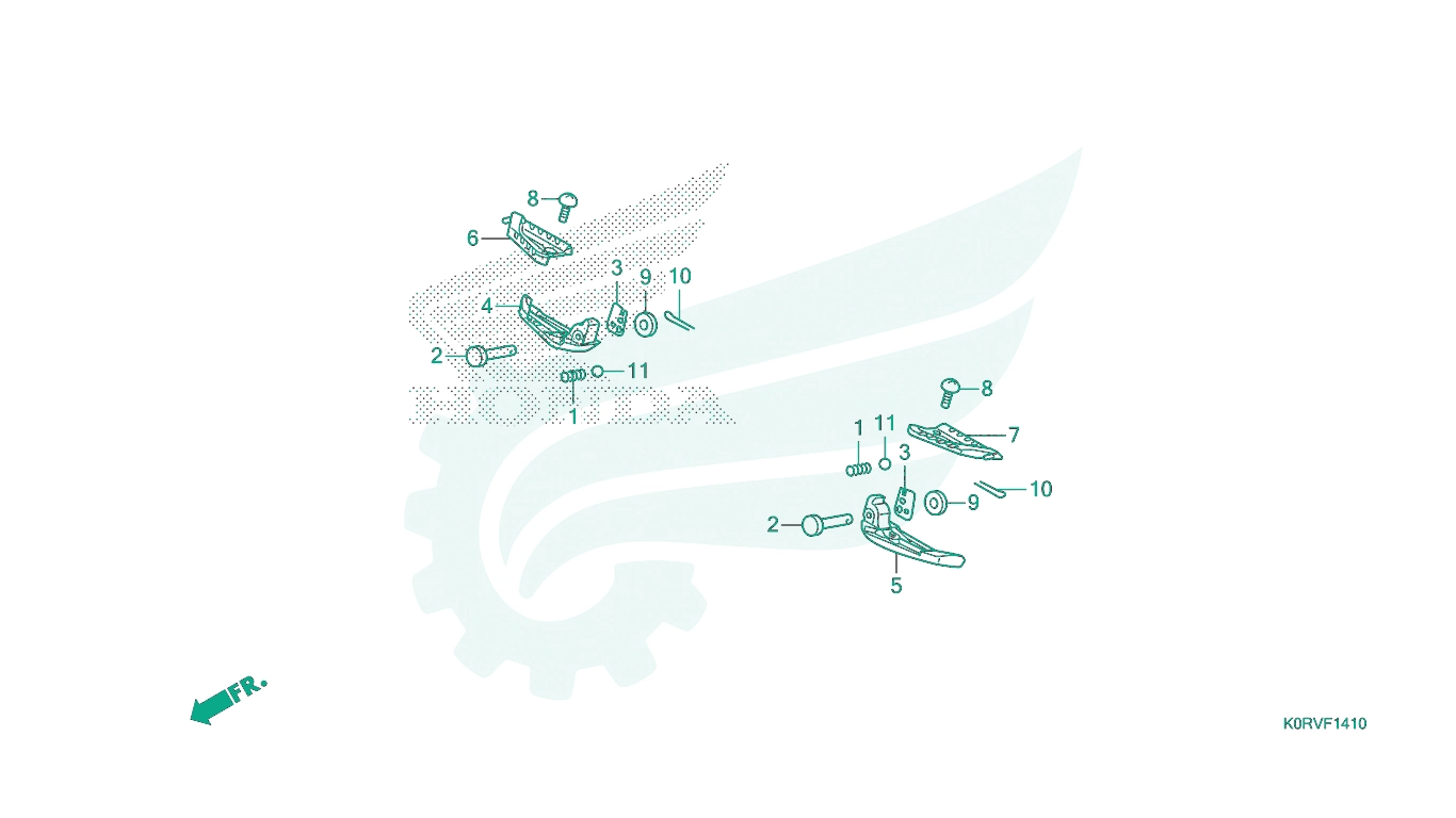 BỘ PHỤ TÙNG F - 14 - 10 CATALOGUE ĐỂ CHÂN PHÍA SAU HONDA SH 125 / SH 160 (2023)