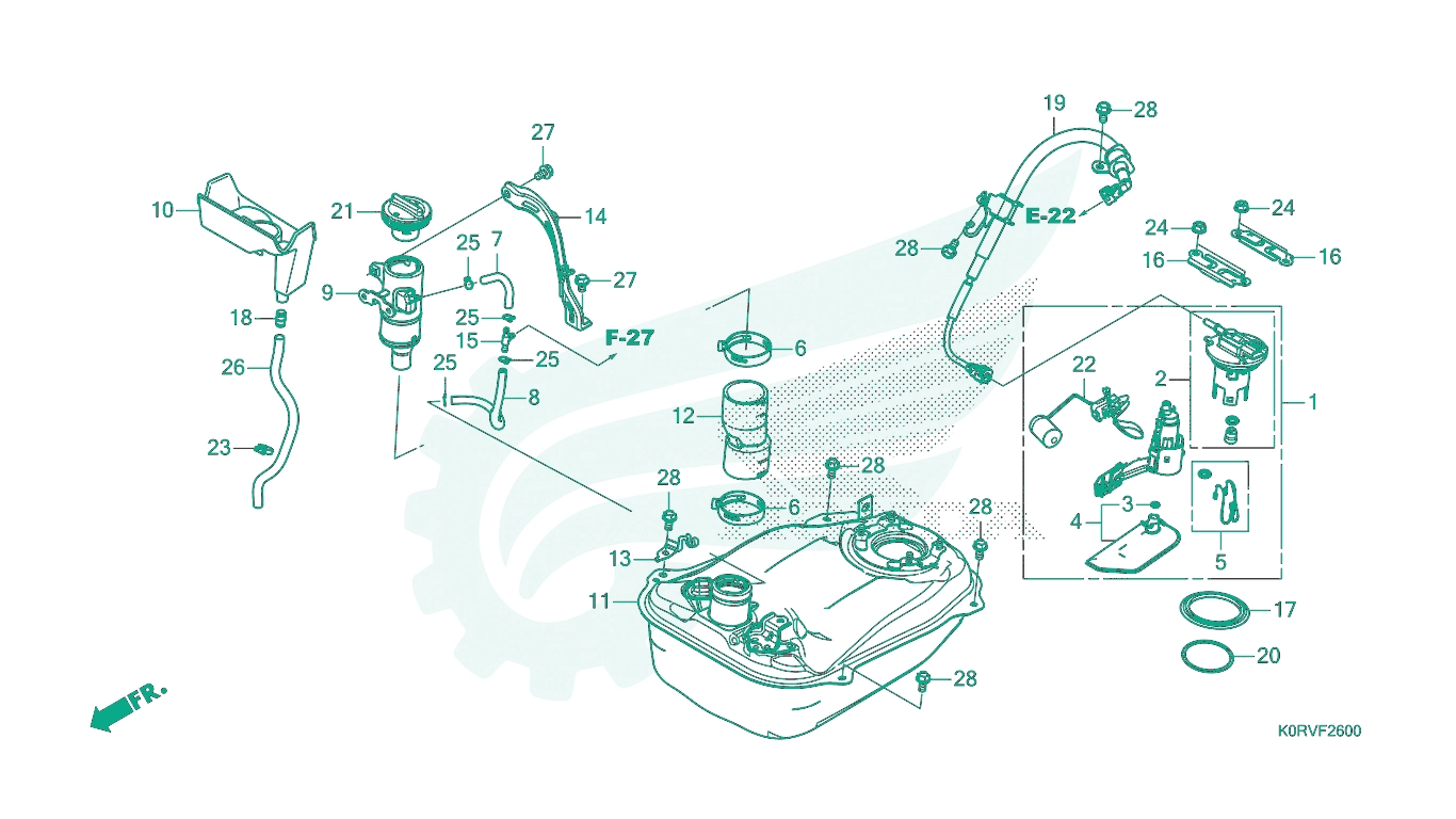 BỘ PHỤ TÙNG F - 26 CATALOGUE BÌNH XĂNG HONDA SH 125 / SH 160 (2023)