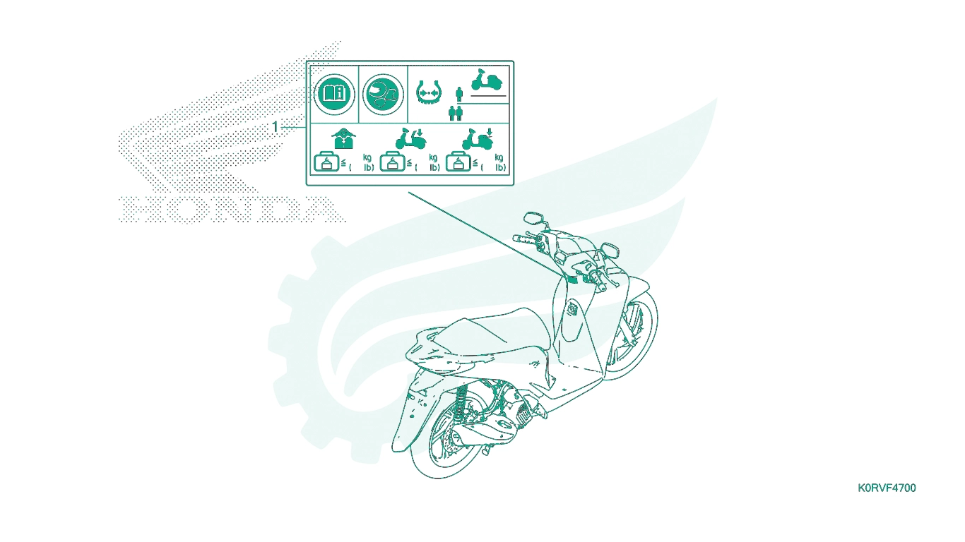 BỘ PHỤ TÙNG F - 47 CATALOGUE NHÃN CẢNH BÁO HONDA SH 125 / SH 160 (2023)