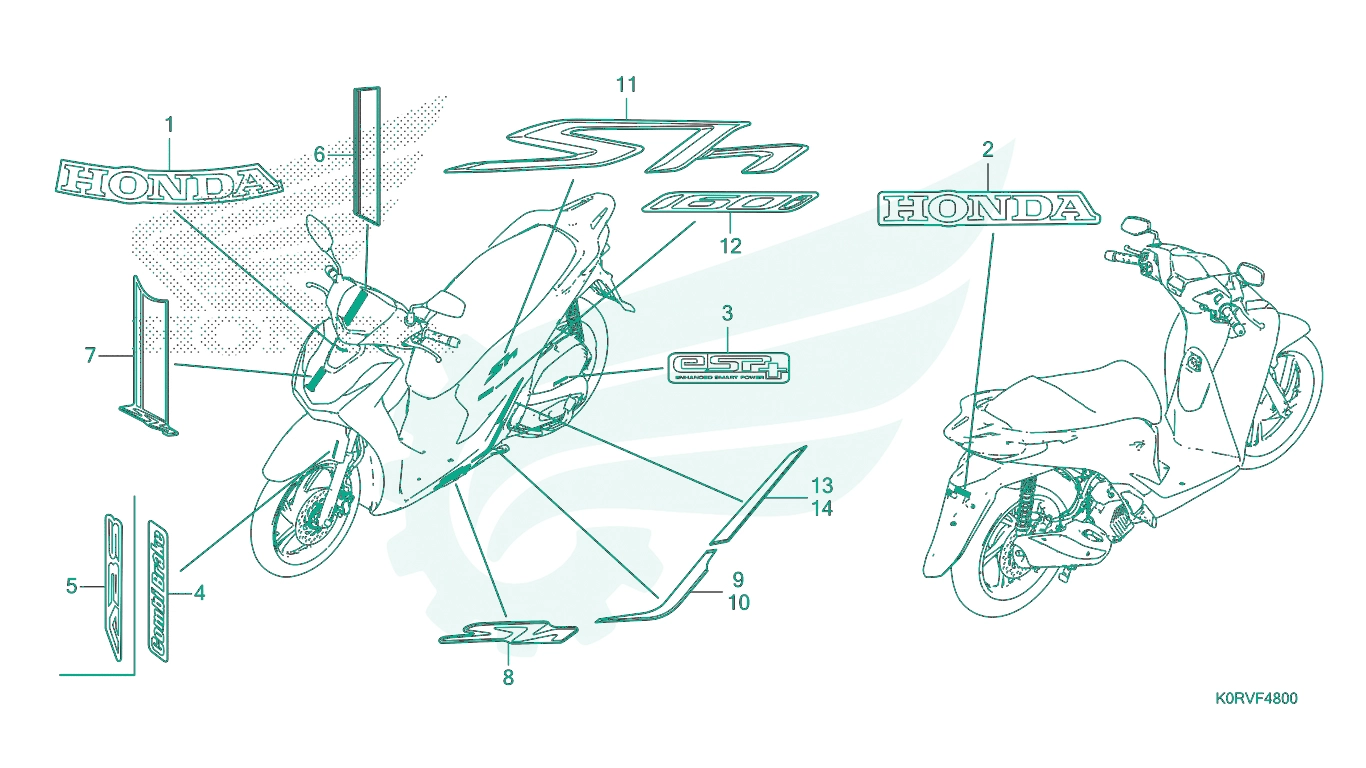 BỘ PHỤ TÙNG F - 48 CATALOGUE TEM HONDA SH 125 / SH 160 (2023)