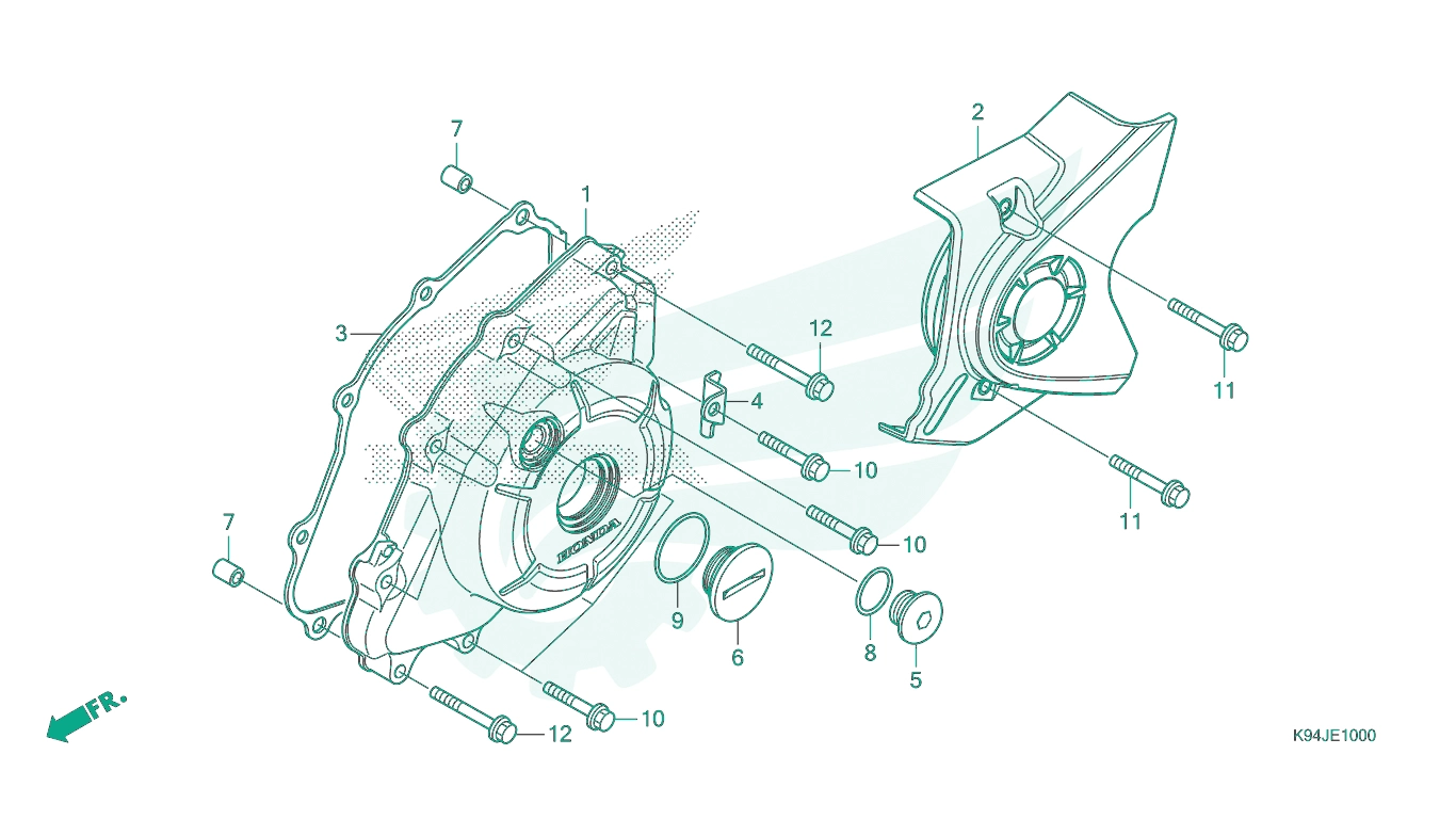 BỘ PHỤ TÙNG E - 10 CATALOGUE ỐP VÁCH MÁY TRÁI HONDA CB150R (2022)