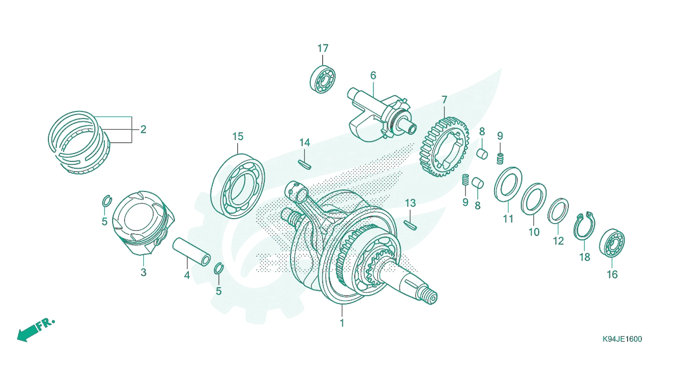 BỘ PHỤ TÙNG E - 16 CATALOGUE TRỤC CƠ / PISTON HONDA CB150R (2022)