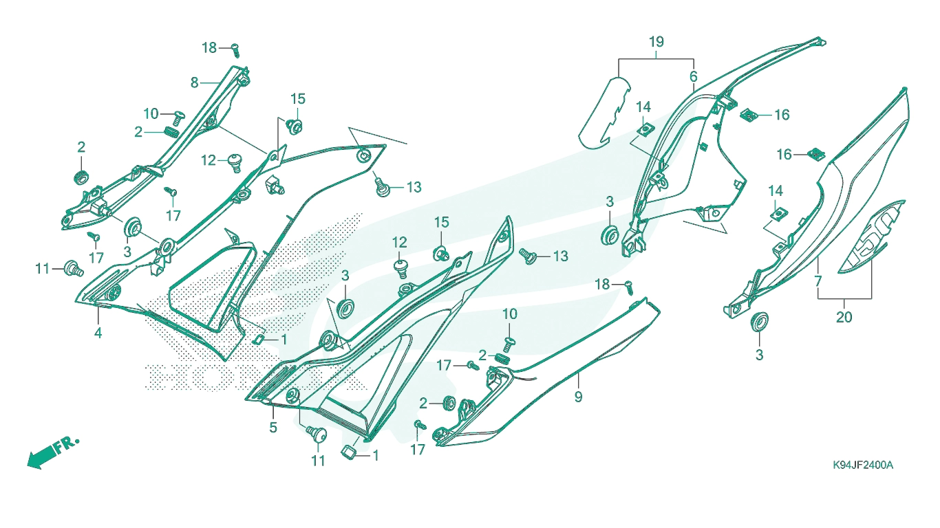 BỘ PHỤ TÙNG F - 24 CATALOGUE ỐP CẠNH HONDA CB150R (2022)