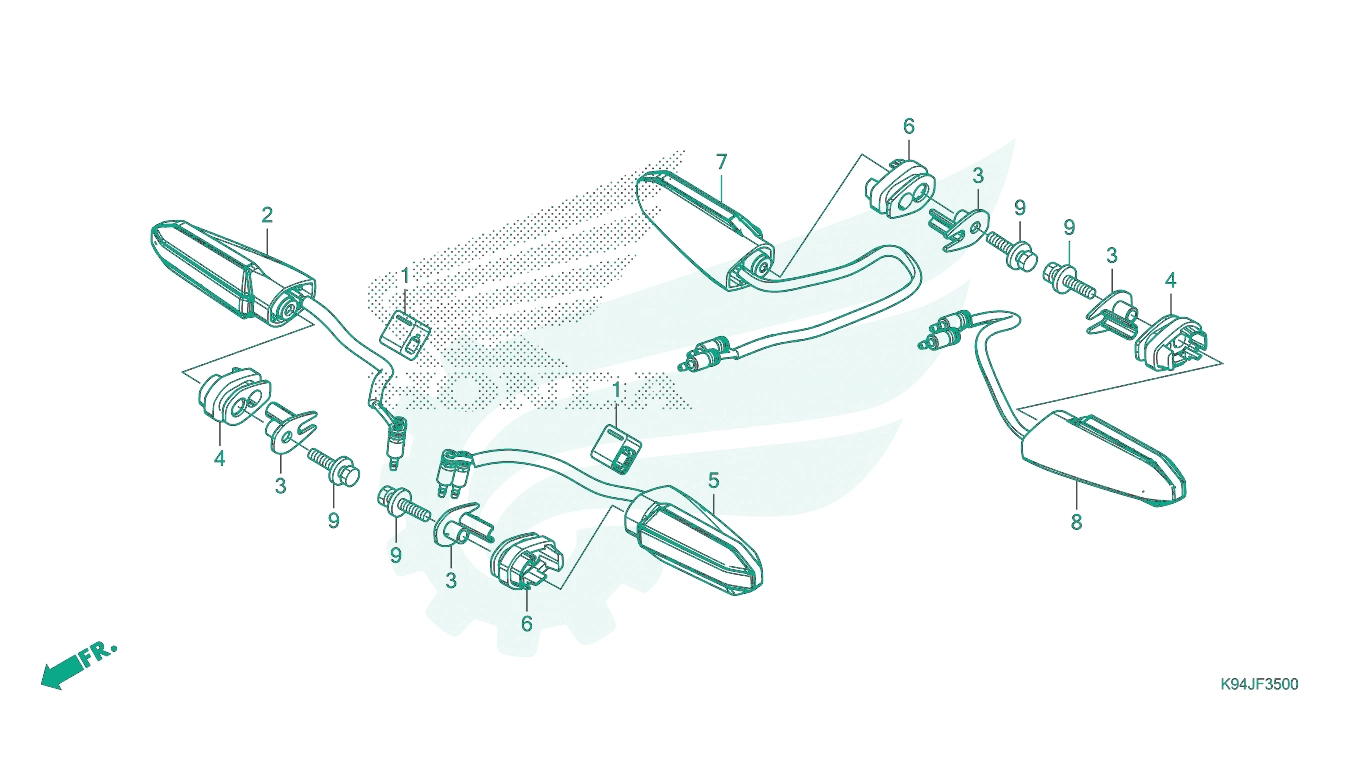 BỘ PHỤ TÙNG F - 35 CATALOGUE ĐÈN BÁO RẼ HONDA CB150R (2022)