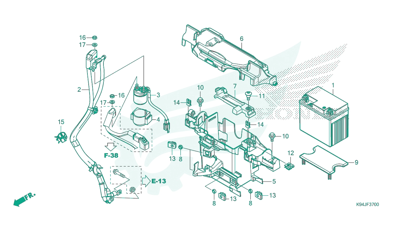 BỘ PHỤ TÙNG F - 37 CATALOGUE BÌNH ĐIỆN HONDA CB150R (2022)