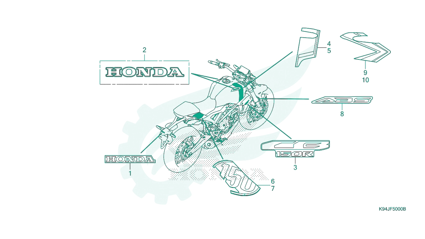 BỘ PHỤ TÙNG F - 50 CATALOGUE TEM HONDA CB150R (2022)