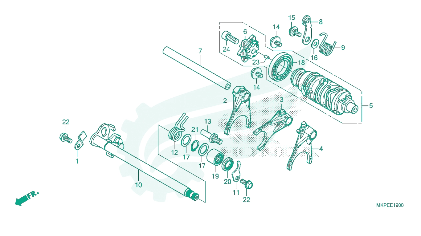 BỘ PHỤ TÙNG E - 19 CATALOGUE TRỐNG CHUYỂN SỐ HONDA CB500F (2021+)