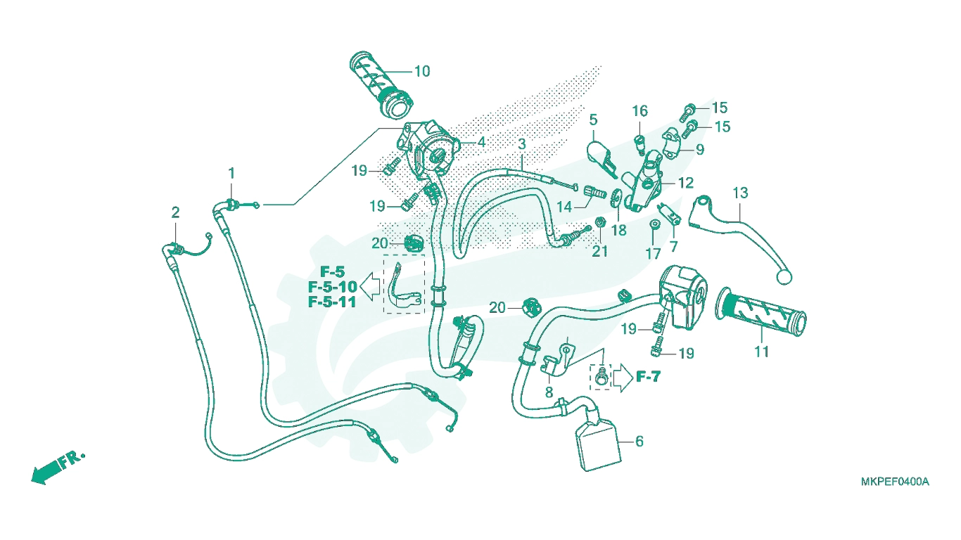 BỘ PHỤ TÙNG F - 4 CATALOGUE CỤM TAY PHANH / CÔNG TẮC / DÂY CÁP HONDA CB500F (2021+)