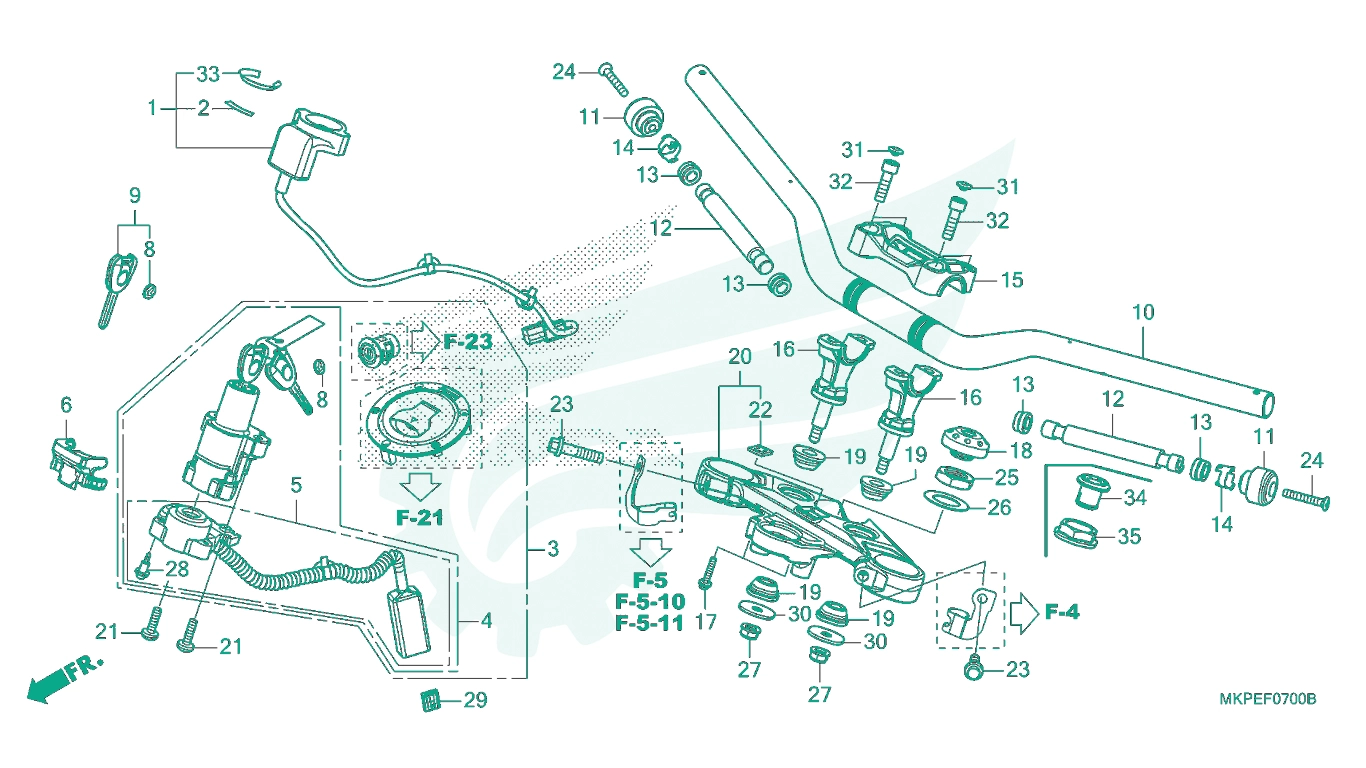 BỘ PHỤ TÙNG F - 7 CATALOGUE GHI ĐÔNG / CỔ PHUỘC TRÊN HONDA CB500F (2021+)