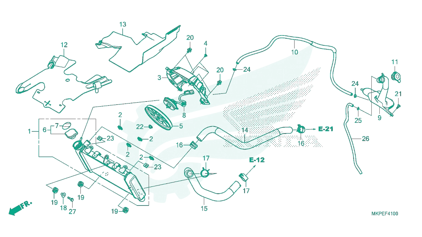 BỘ PHỤ TÙNG F - 41 CATALOGUE KÉT NƯỚC HONDA CB500F (2021+)