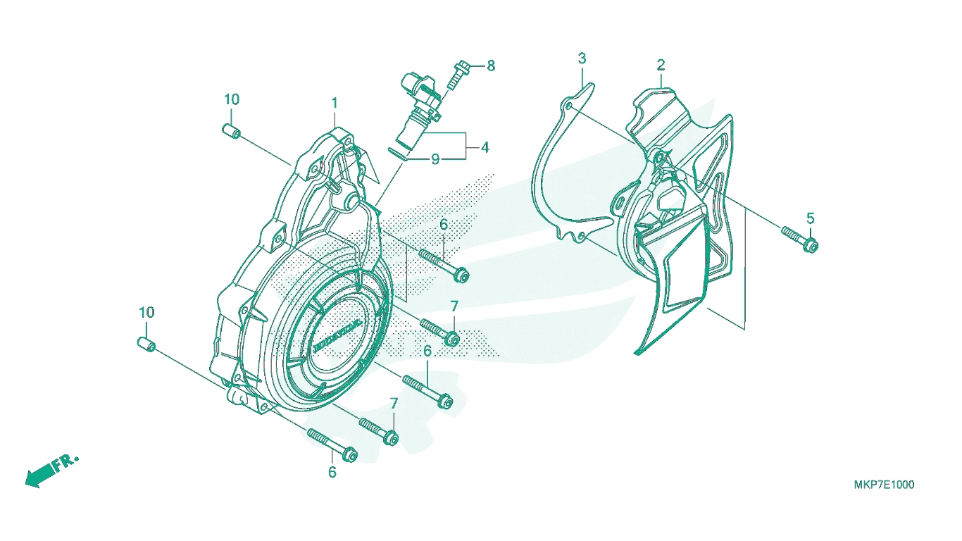 BỘ PHỤ TÙNG E - 10 CATALOGUE NẮP MÁY PHÁT ĐIỆN AC HONDA CB500X (2021+)