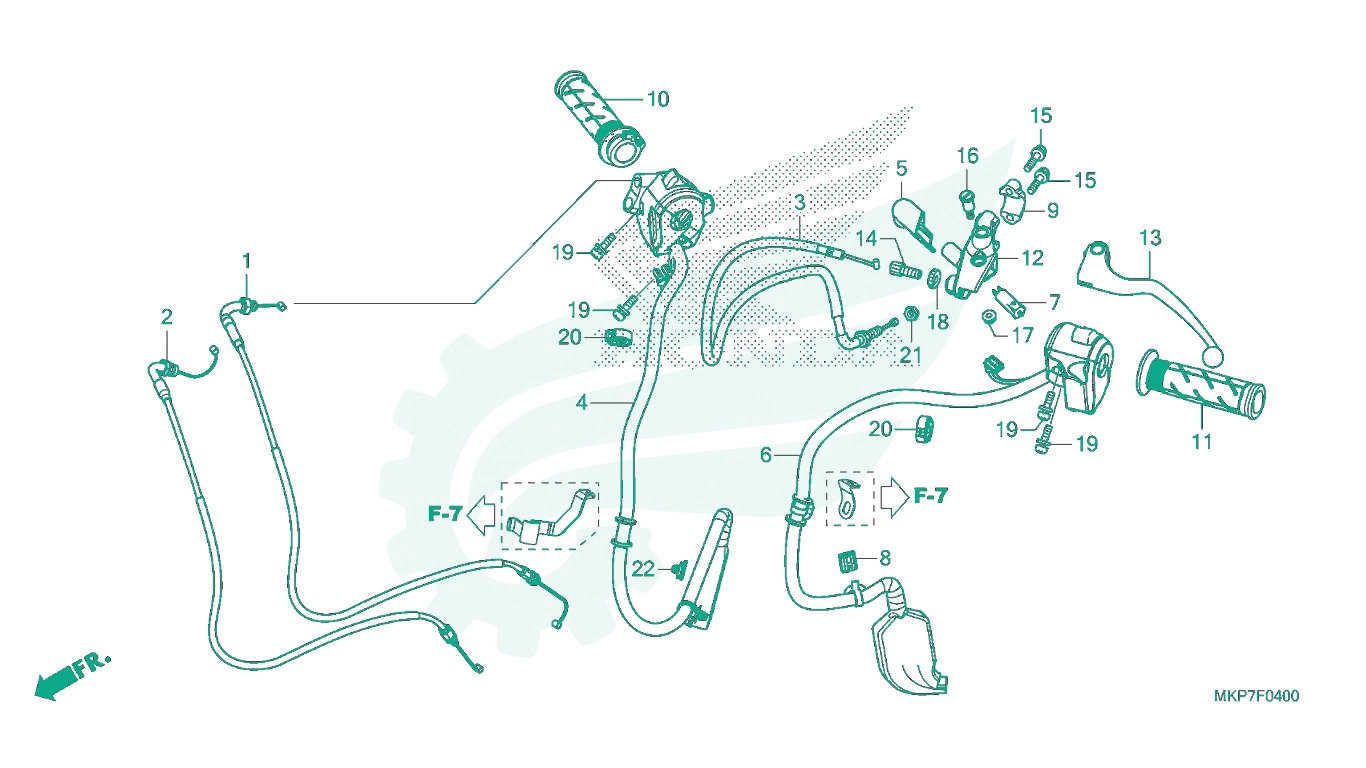 BỘ PHỤ TÙNG F - 4 CATALOGUE CỤM TAY PHANH / CÔNG TẮC / DÂY CÁP HONDA CB500X (2021+)