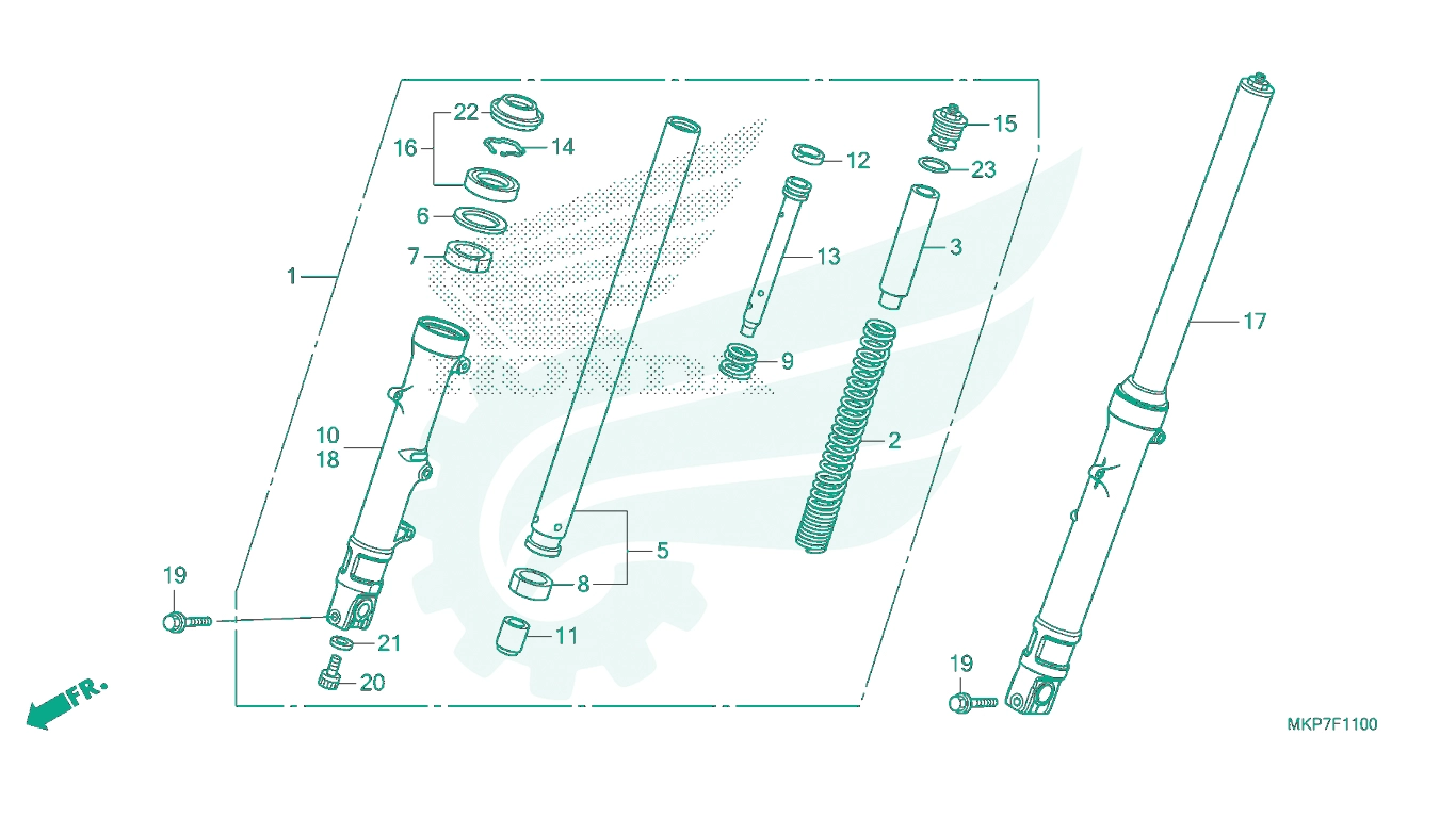BỘ PHỤ TÙNG F - 11 CATALOGUE PHUỘC TRƯỚC (CB400XA, CB500X, CB500XAK / L / M) HONDA CB500X (2021+)