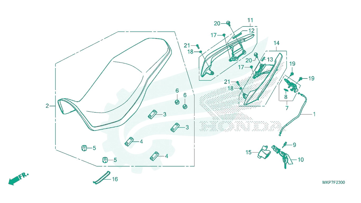 BỘ PHỤ TÙNG F - 23 CATALOGUE YÊN XE HONDA CB500X (2021+)