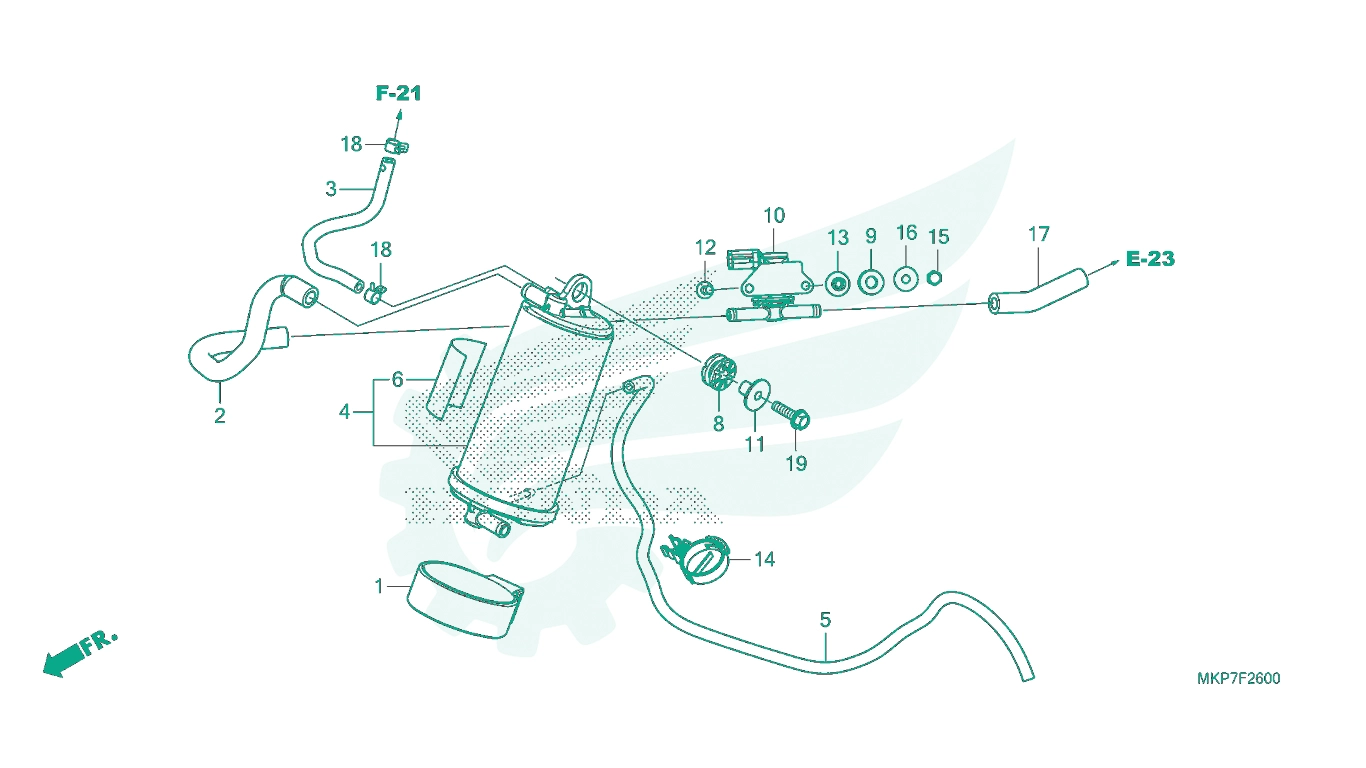 BỘ PHỤ TÙNG F - 26 CATALOGUE BẦU LỌC HƠI XĂNG (CANISTER) HONDA CB500X (2021+)