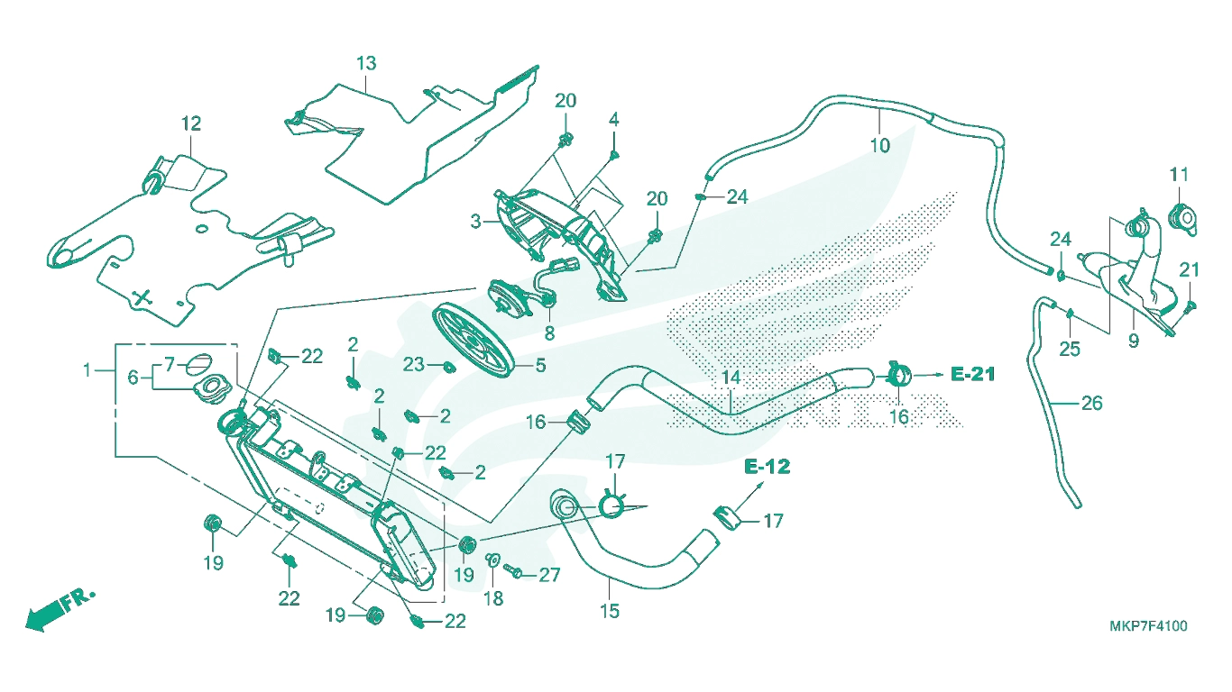 BỘ PHỤ TÙNG F - 41 CATALOGUE KÉT NƯỚC HONDA CB500X (2021+)