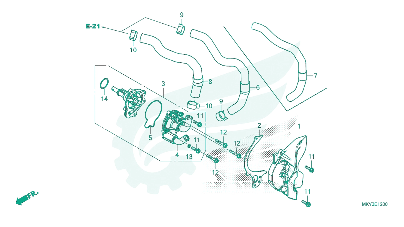 BỘ PHỤ TÙNG E - 12 CATALOGUE BƠM NƯỚC HONDA CB650R (2021)