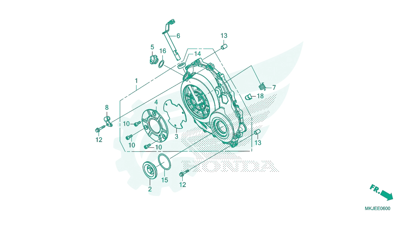 Sơ đồ phụ tùng Honda - BỘ PHỤ TÙNG E - 6 CATALOGUE NẮP LỐC MÁY BÊN PHẢI HONDA CB1000R (2023)