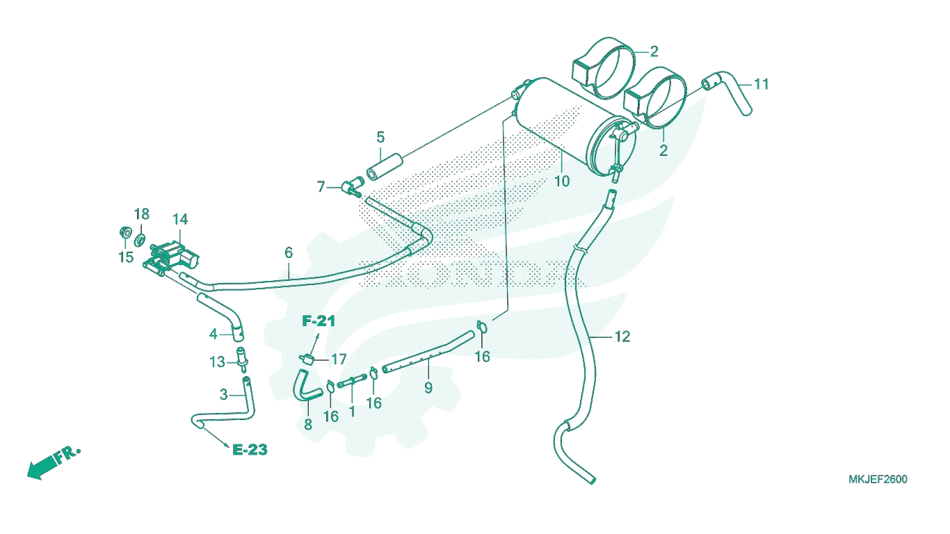 Sơ đồ phụ tùng Honda - BỘ PHỤ TÙNG F - 26 CATALOGUE BẦU LỌC HƠI XĂNG (CANISTER) HONDA CB1000R (2023)