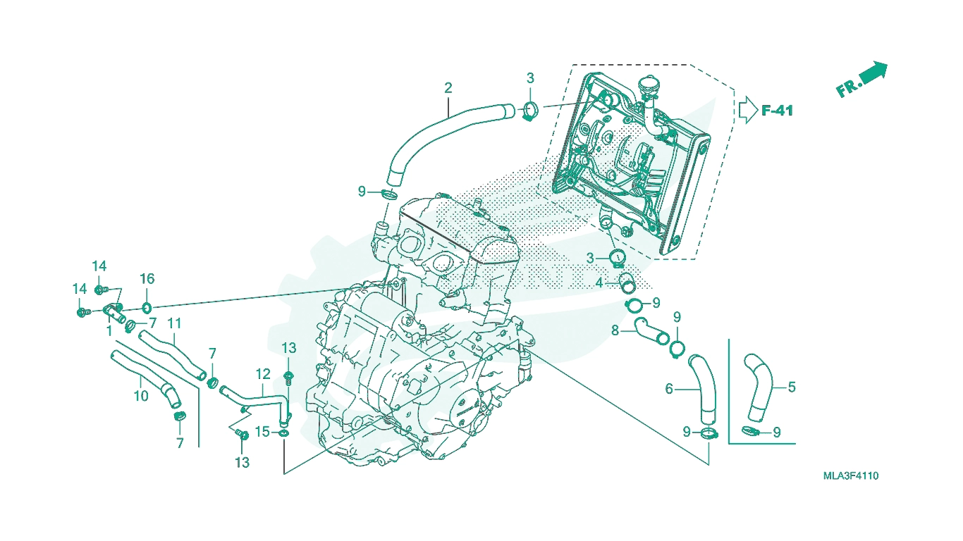 BỘ PHỤ TÙNG F - 41 - 10 CATALOGUE ỐNG DẪN NƯỚC / ỐNG LÀM MÁT HONDA REBEL 1100 (2023)