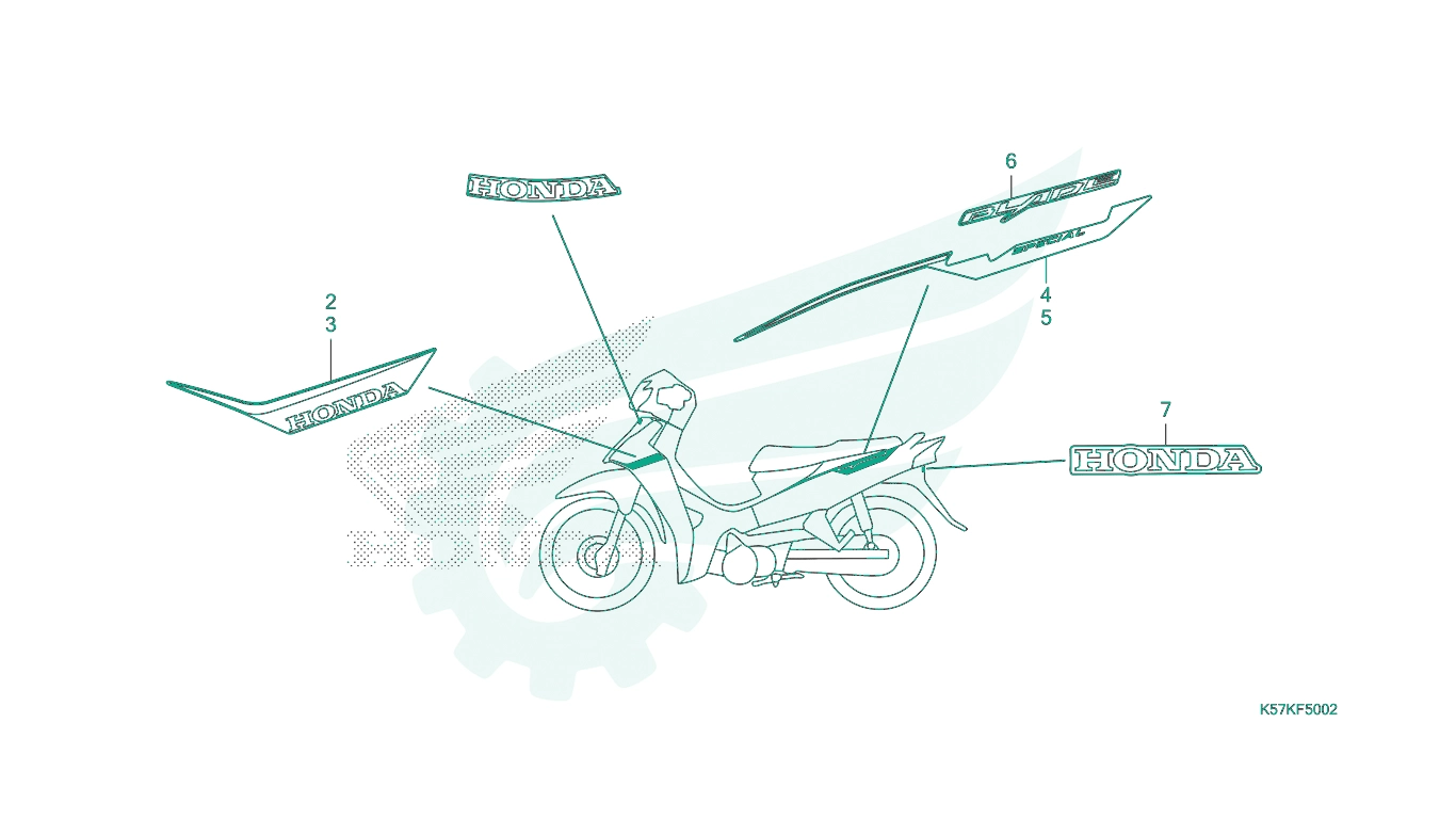 Sơ đồ phụ tùng Honda - BỘ PHỤ TÙNG F - 50 - 2 CATALOGUE TEM / BIỂU TƯỢNG (AFS110MDP / MCSP) HONDA BLADE 110 (2023)