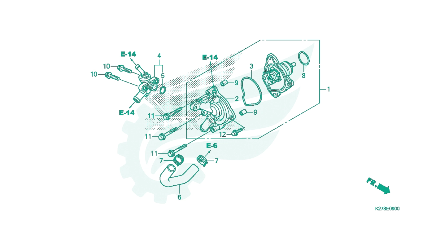 BỘ PHỤ TÙNG E - 9 CATALOGUE BƠM NƯỚC HONDA AIR BLADE 125 (12 / 2012 - 11 / 2015)