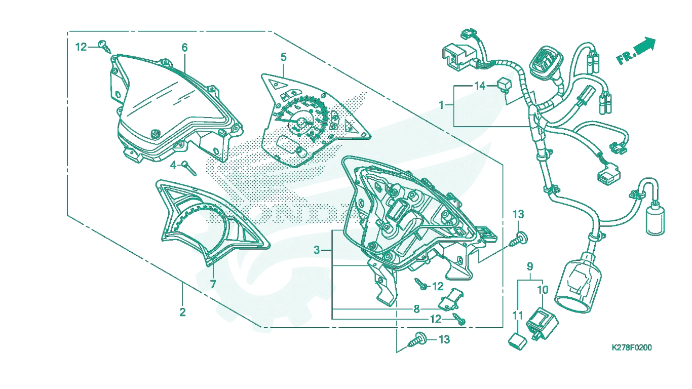 BỘ PHỤ TÙNG F - 2 CATALOGUE ĐỒNG HỒ TỐC ĐỘ HONDA AIR BLADE 125 (12 / 2012 - 11 / 2015)