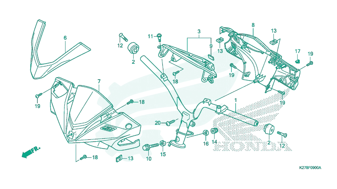 BỘ PHỤ TÙNG F - 9 CATALOGUE ỐNG TAY LÁI – ỐP TAY LÁI HONDA AIR BLADE 125 (12 / 2012 - 11 / 2015)