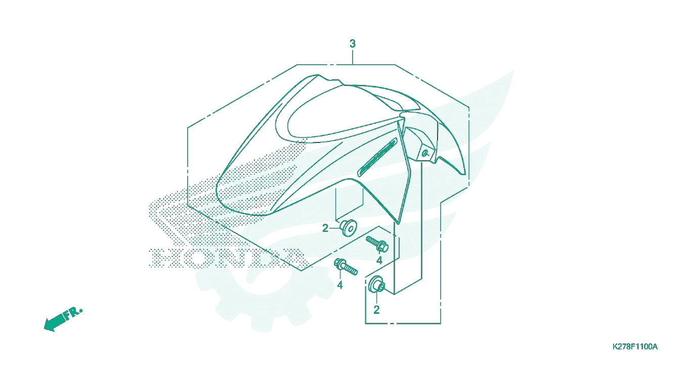 BỘ PHỤ TÙNG F - 11 CATALOGUE CHẮN BÙN TRƯỚC HONDA AIR BLADE 125 (12 / 2012 - 11 / 2015)