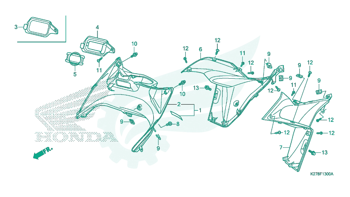 BỘ PHỤ TÙNG F - 13 CATALOGUE ỐP ỐNG CHÍNH HONDA AIR BLADE 125 (12 / 2012 - 11 / 2015)