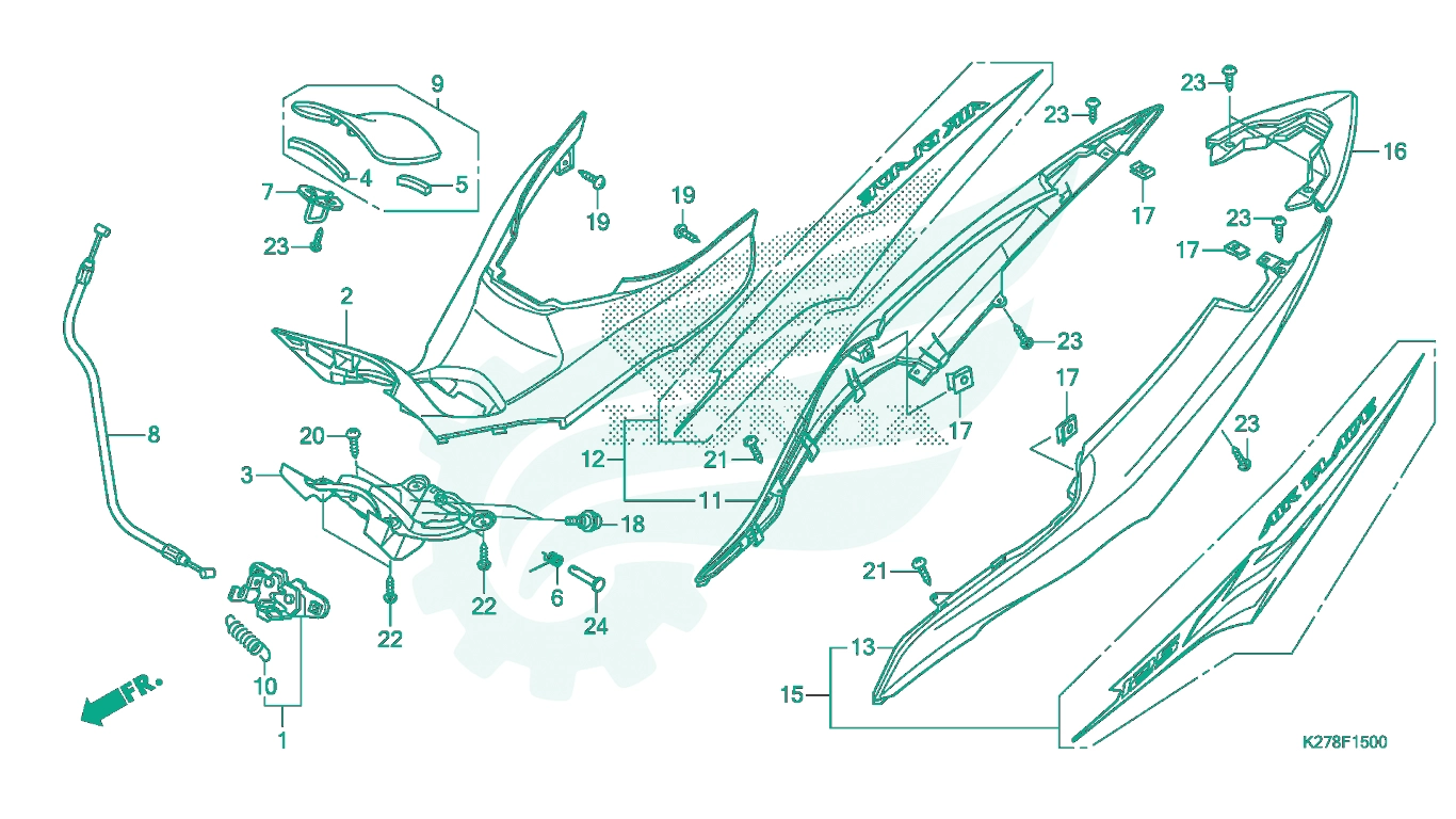 BỘ PHỤ TÙNG F - 15 CATALOGUE ỐP THÂN HONDA AIR BLADE 125 (12 / 2012 - 11 / 2015)