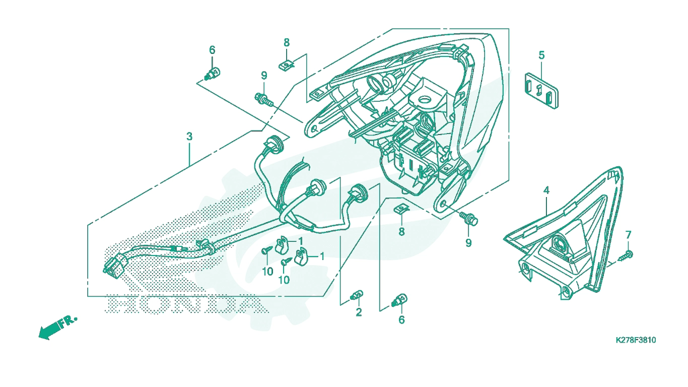 BỘ PHỤ TÙNG F - 38 - 10 CATALOGUE CỤM ĐÈN HẬU HONDA AIR BLADE 125 (12 / 2012 - 11 / 2015)