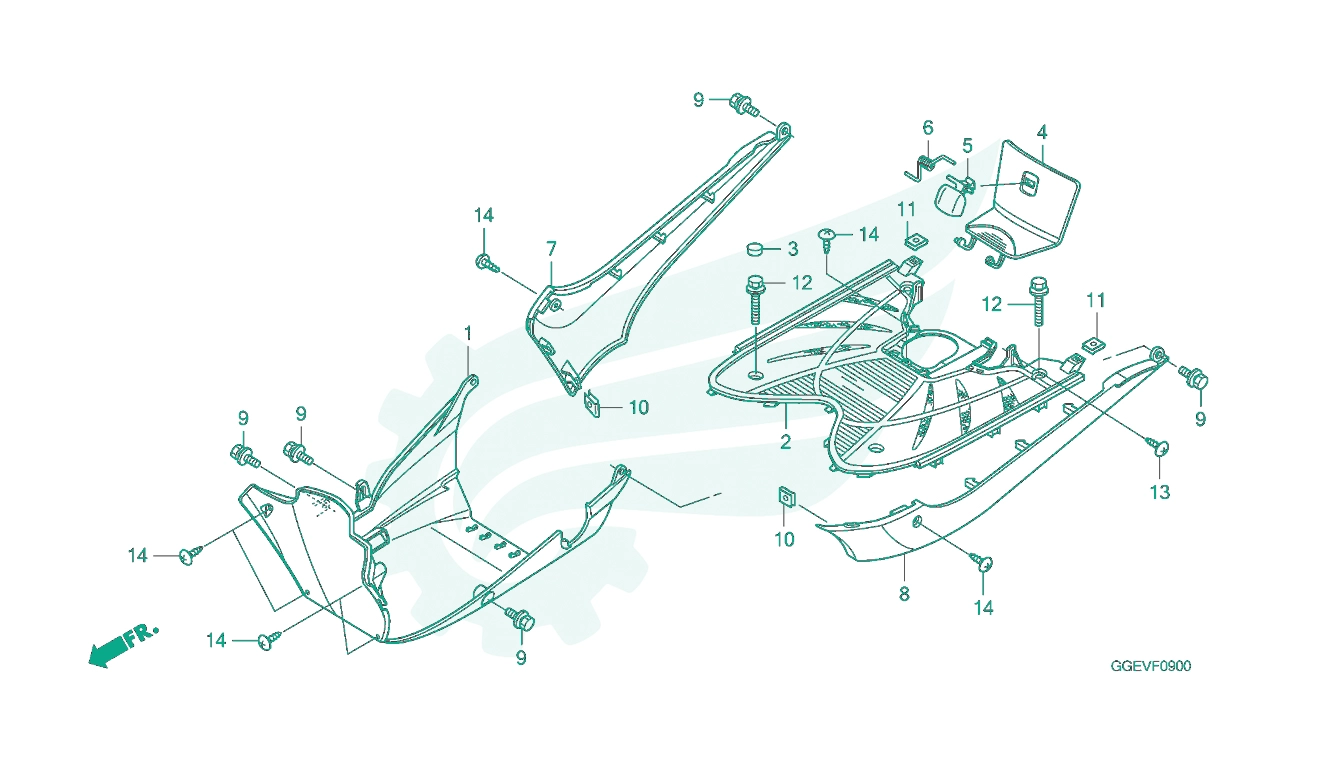 BỘ PHỤ TÙNG F - 9 CATALOGUE ỐP SÀN – ỐP DƯỚI HONDA LEAD 110 (01 / 2009 - 03 / 2013)