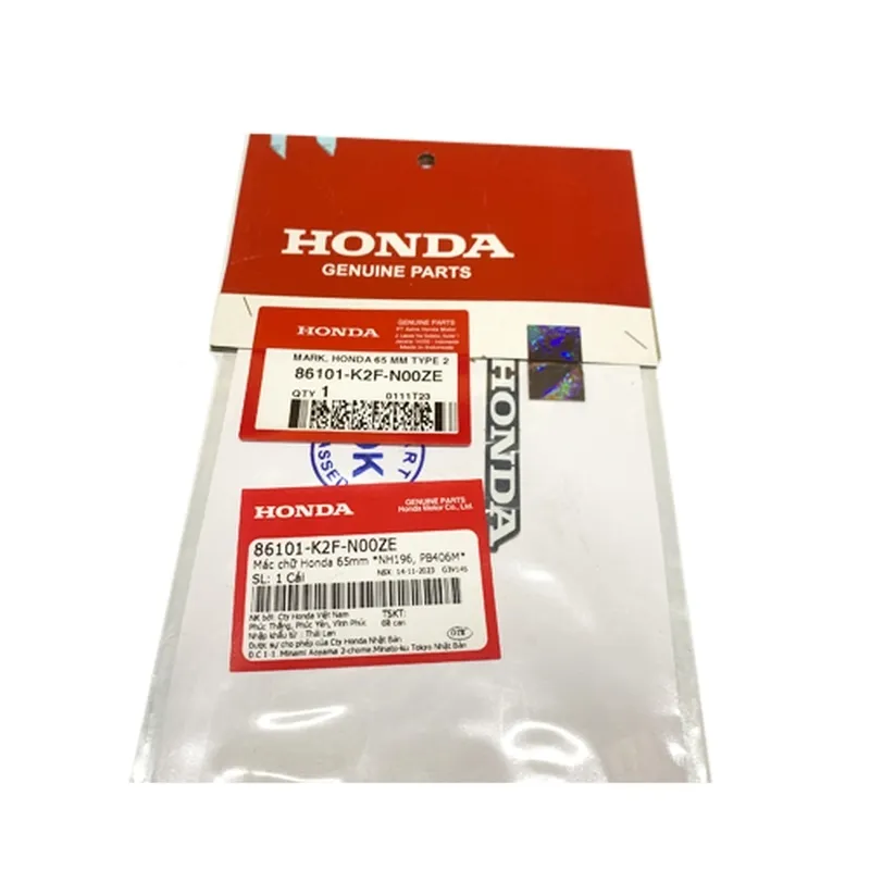 86101-K2F-N00ZE | Mác chữ Honda 65mm *NH196,PB406M*