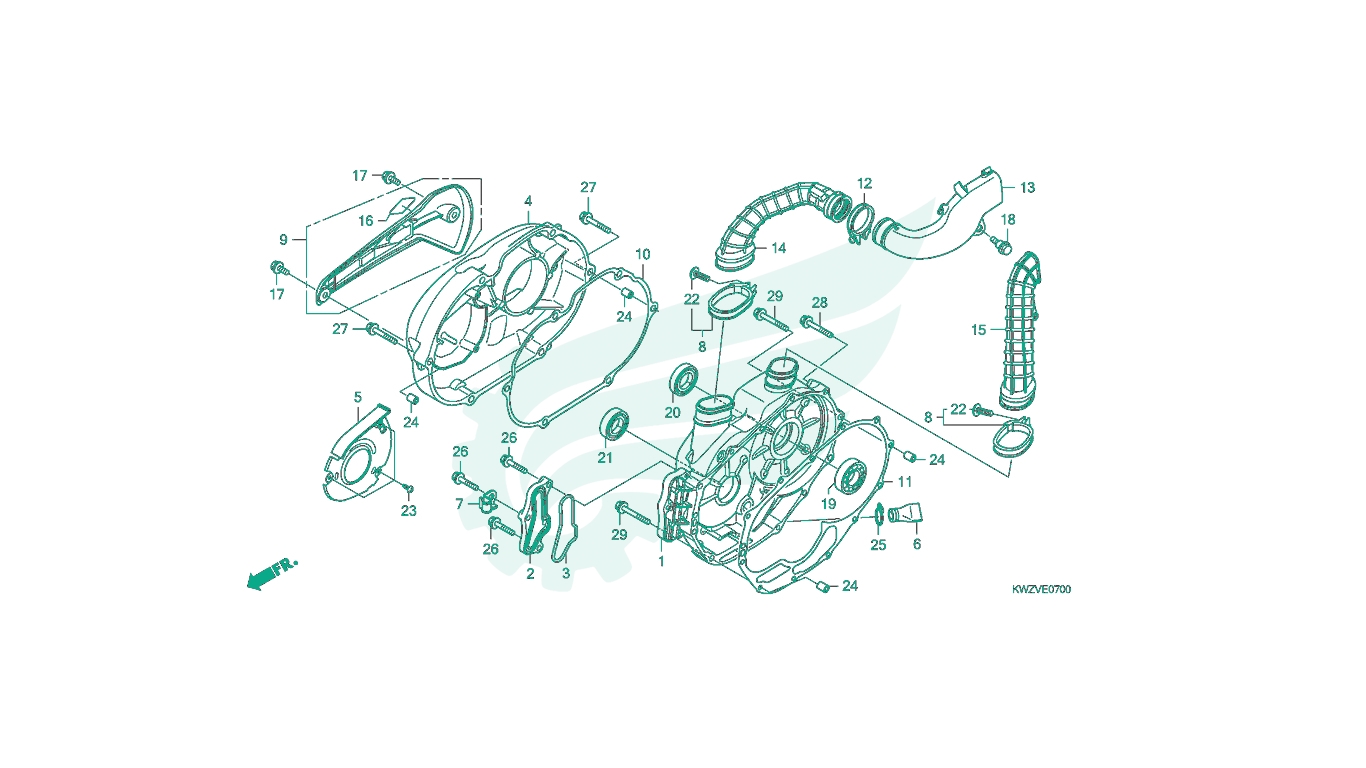 Sơ đồ phụ tùng Honda - BỘ PHỤ TÙNG E - 7 CATALOGUE LỐC MÁY PHẢI HONDA WAVE RSX FI AT