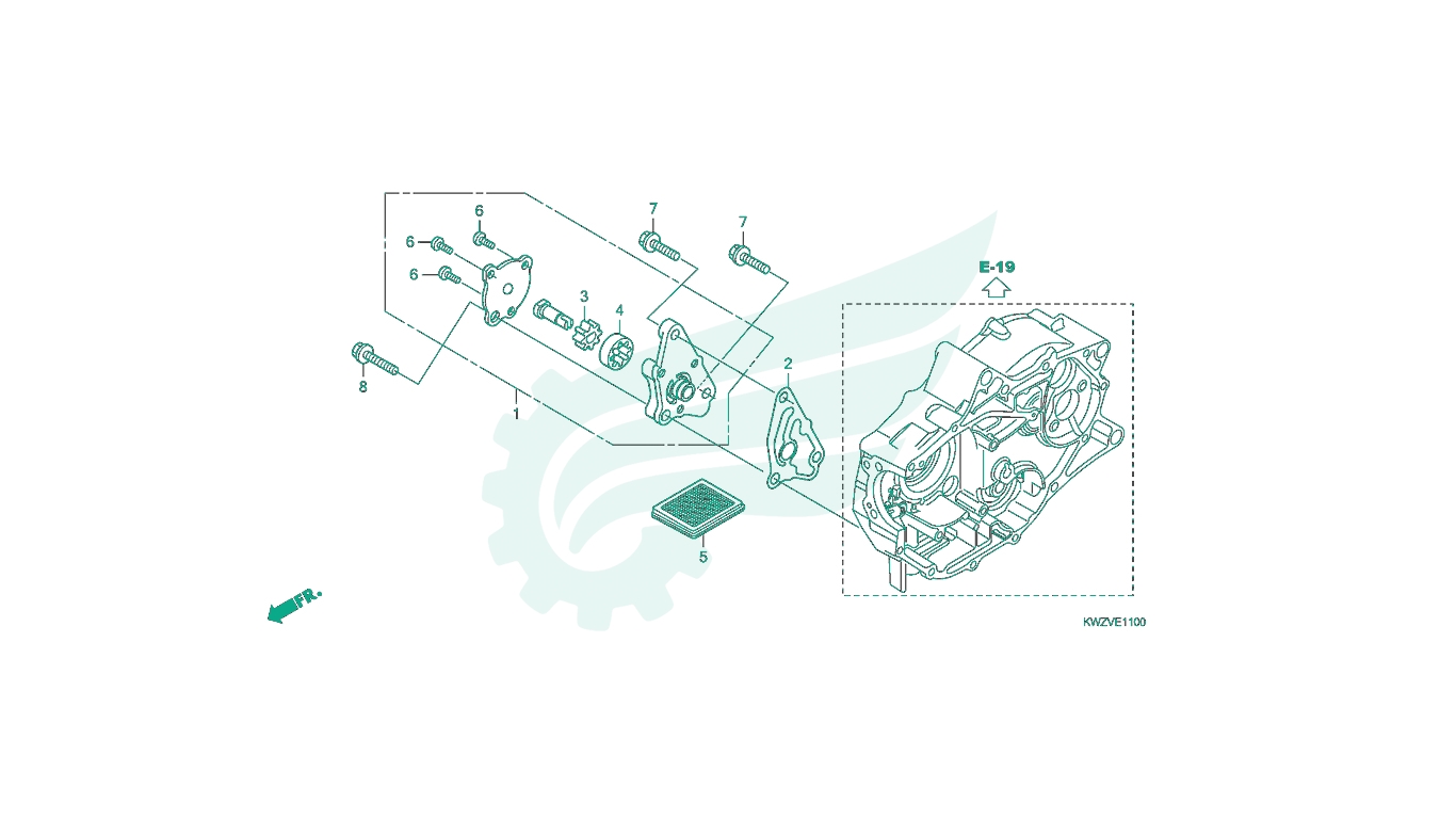 BỘ PHỤ TÙNG E - 11 CATALOGUE BƠM DẦU HONDA WAVE RSX FI AT