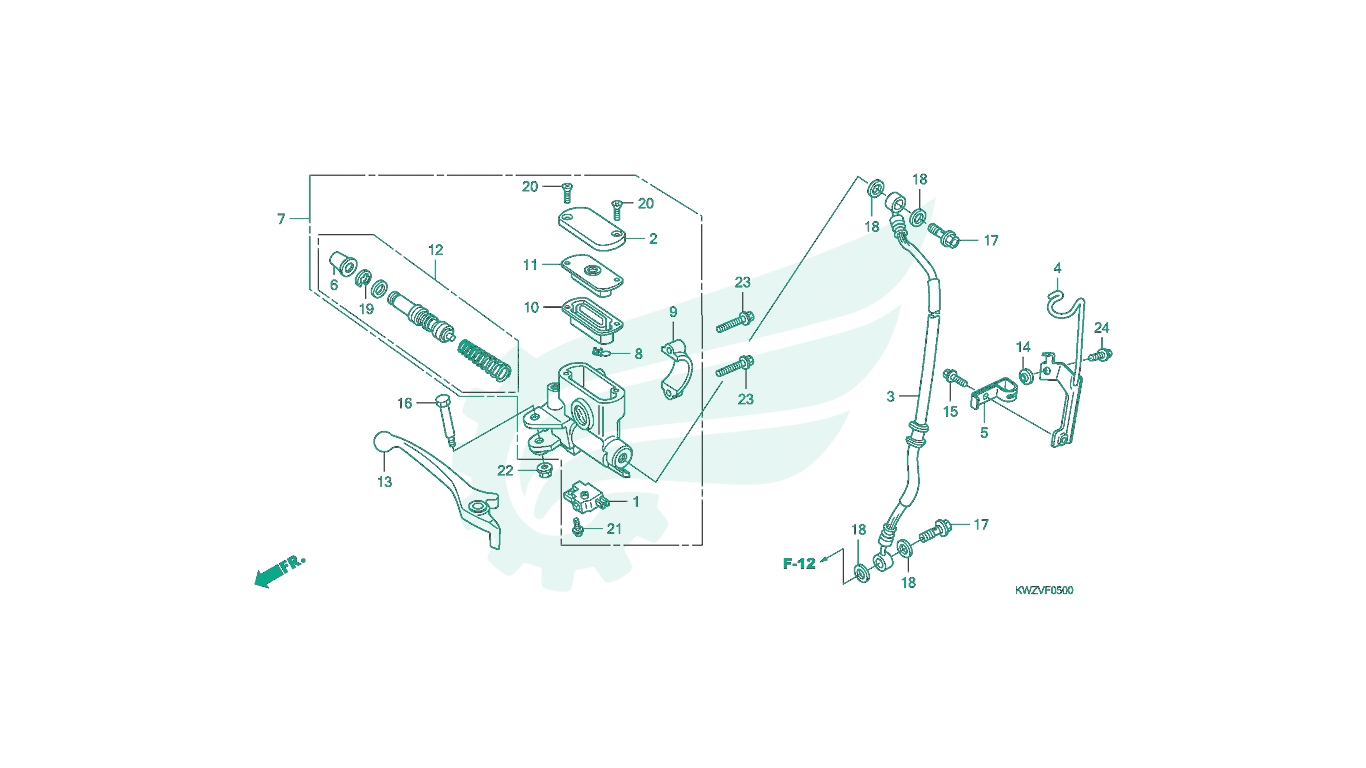 BỘ PHỤ TÙNG F - 5 CATALOGUE CÙM PHANH ĐĨA - DÂY DẦU PHANH HONDA WAVE RSX FI AT