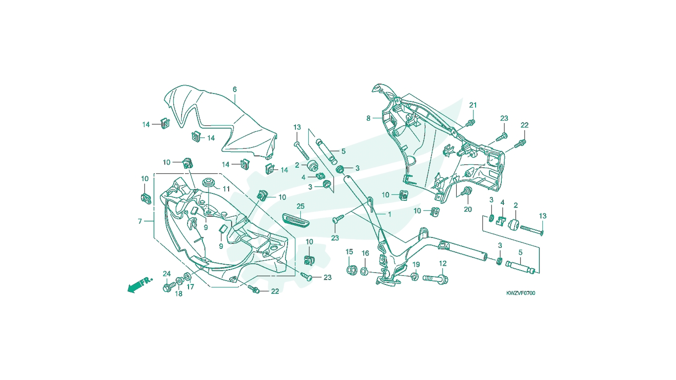 BỘ PHỤ TÙNG F - 7 CATALOGUE GHI ĐÔNG - NẮP TAY LÁI HONDA WAVE RSX FI AT