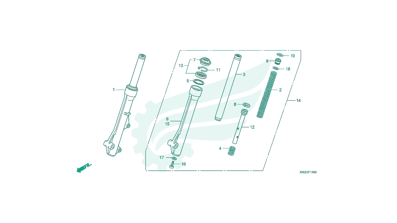 BỘ PHỤ TÙNG F - 11 CATALOGUE GIẢM XÓC TRƯỚC HONDA WAVE RSX FI AT