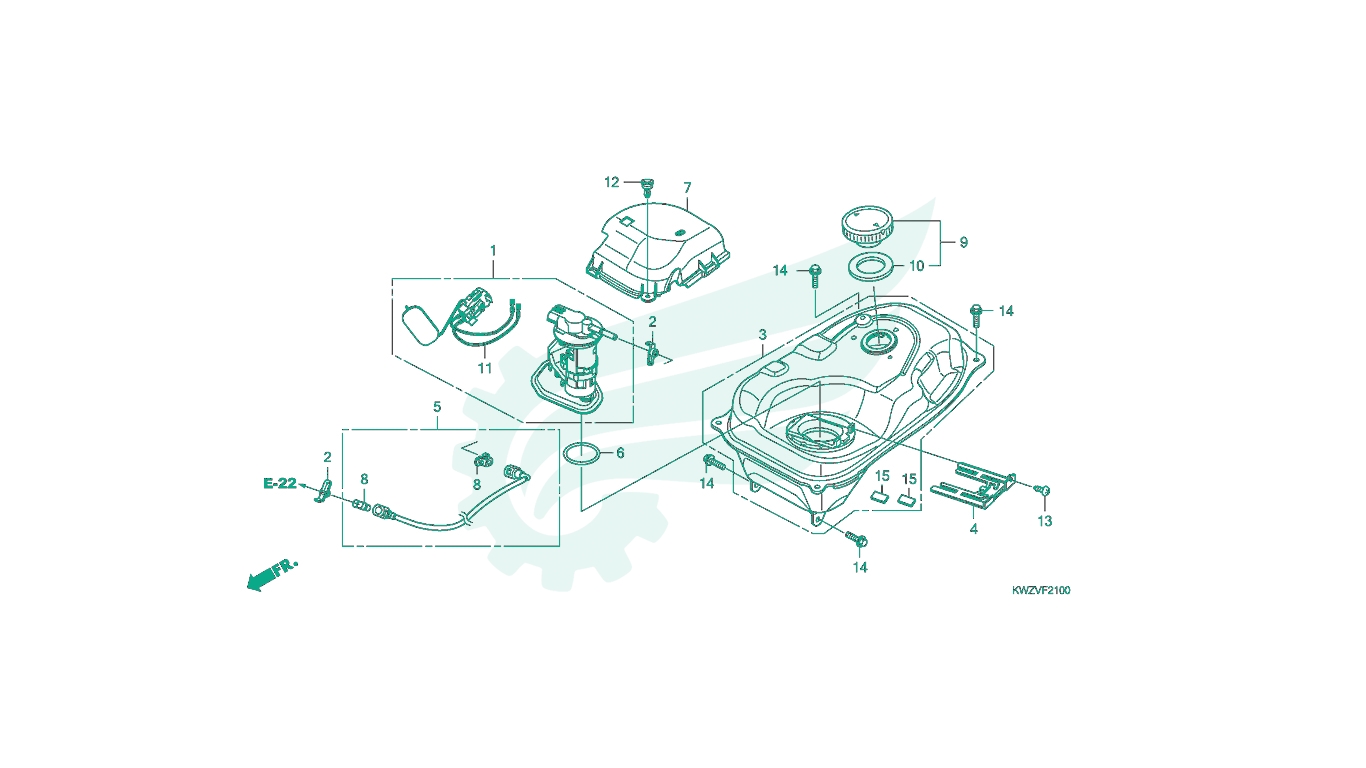 BỘ PHỤ TÙNG F - 21 CATALOGUE BÌNH XĂNG - BƠM XĂNG HONDA WAVE RSX FI AT
