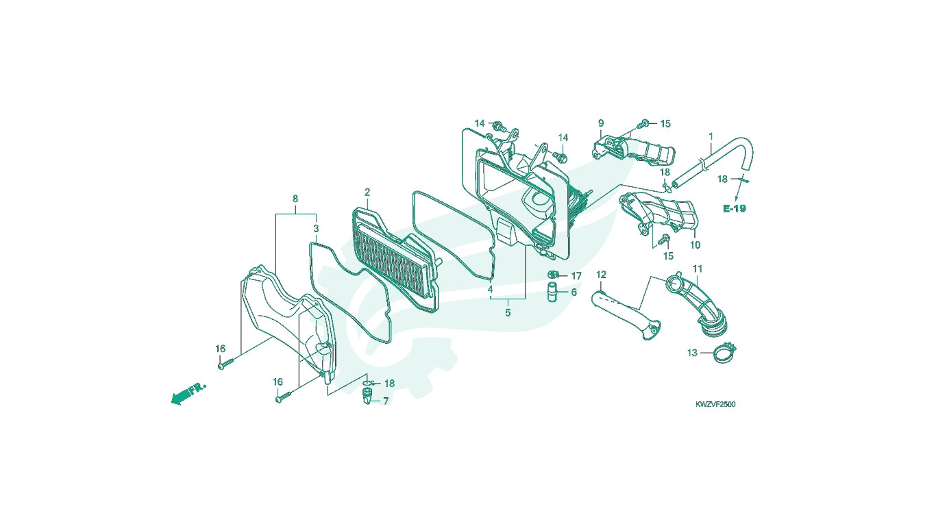 BỘ PHỤ TÙNG F - 25 CATALOGUE CỤM LỌC GIÓ HONDA WAVE RSX FI AT