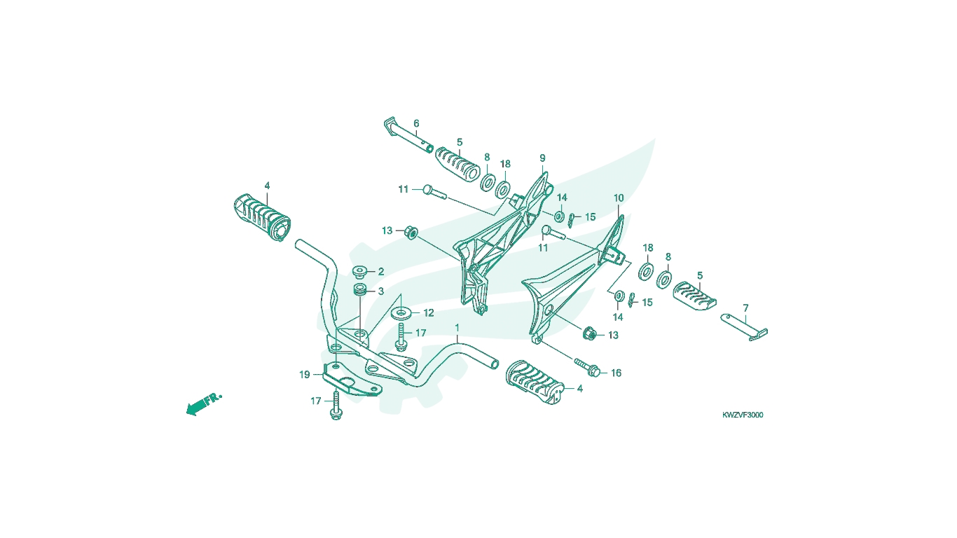 Sơ đồ phụ tùng Honda - BỘ PHỤ TÙNG F - 30 CATALOGUE ĐỂ CHÂN TRƯỚC - SAU HONDA WAVE RSX FI AT