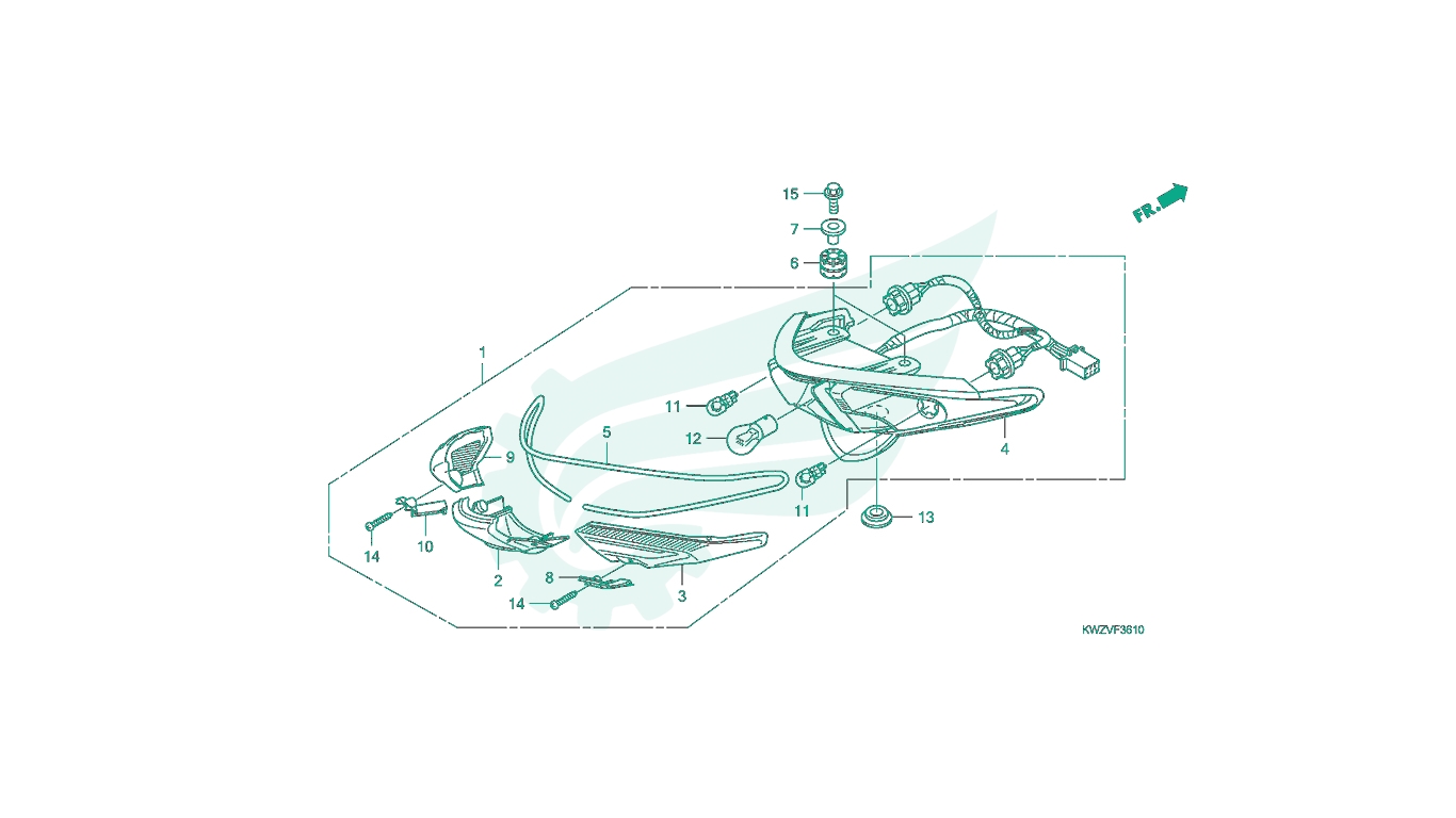 BỘ PHỤ TÙNG F - 36 - 10 CATALOGUE CỤM ĐÈN HẬU HONDA WAVE RSX FI AT
