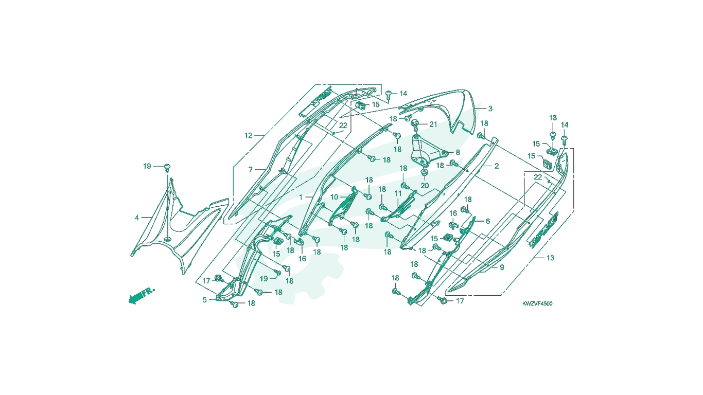 BỘ PHỤ TÙNG F - 45 CATALOGUE NHỰA ỐP THÂN - NHỰA ĐUÔI HONDA WAVE RSX FI AT